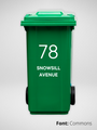 Wheelie Bin Street Name & Number Sticker